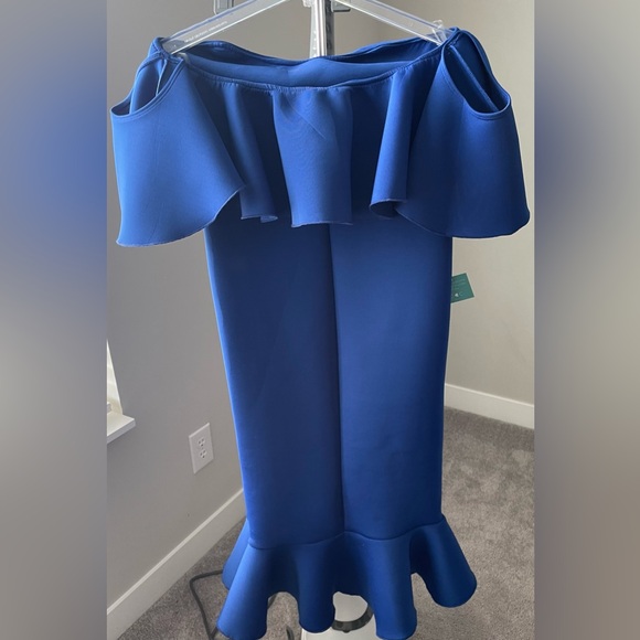 Plus Size Maternity Blue Dress for Shower, Gender Reveal or Fabulous Event - Picture 4 of 4